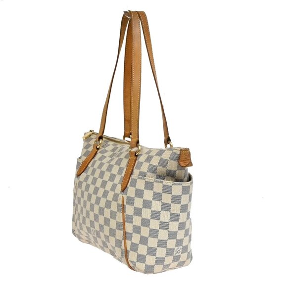 LOUIS VUITTON Totally PM Shoulder Bag Damier Azur Leather White - Picture 4 of 16